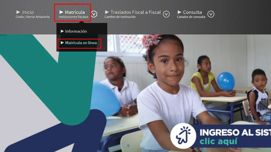 Ministerio de Educación inscripción