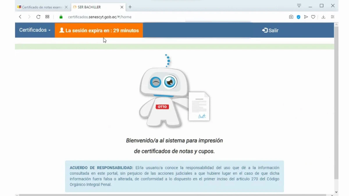 Requisitos para el certificado de notas Senescyt